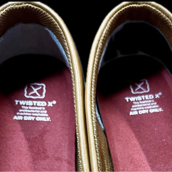 Twisted X Tan Moccasin-Style Loafers Slip/on Leather Tan Slippers Womens 11 - Picture 13 of 14